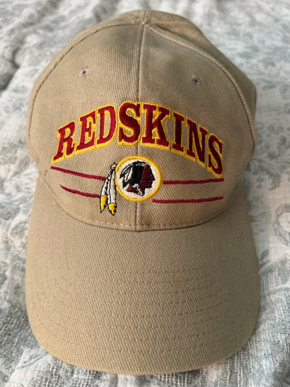 Washington Redskins Khaki Adjustable Hat Castrol Strapback Embroidered NFL Cap